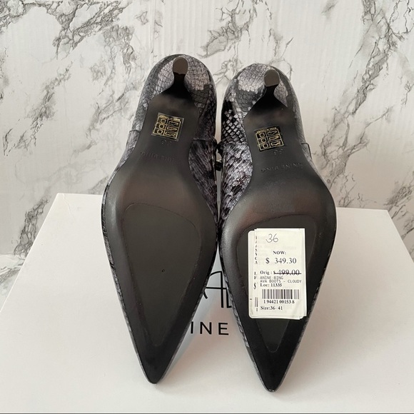 Anine Bing Ava Boots Cloudy Blue Python 36 6 kitten heel pointed toe - Picture 5 of 10